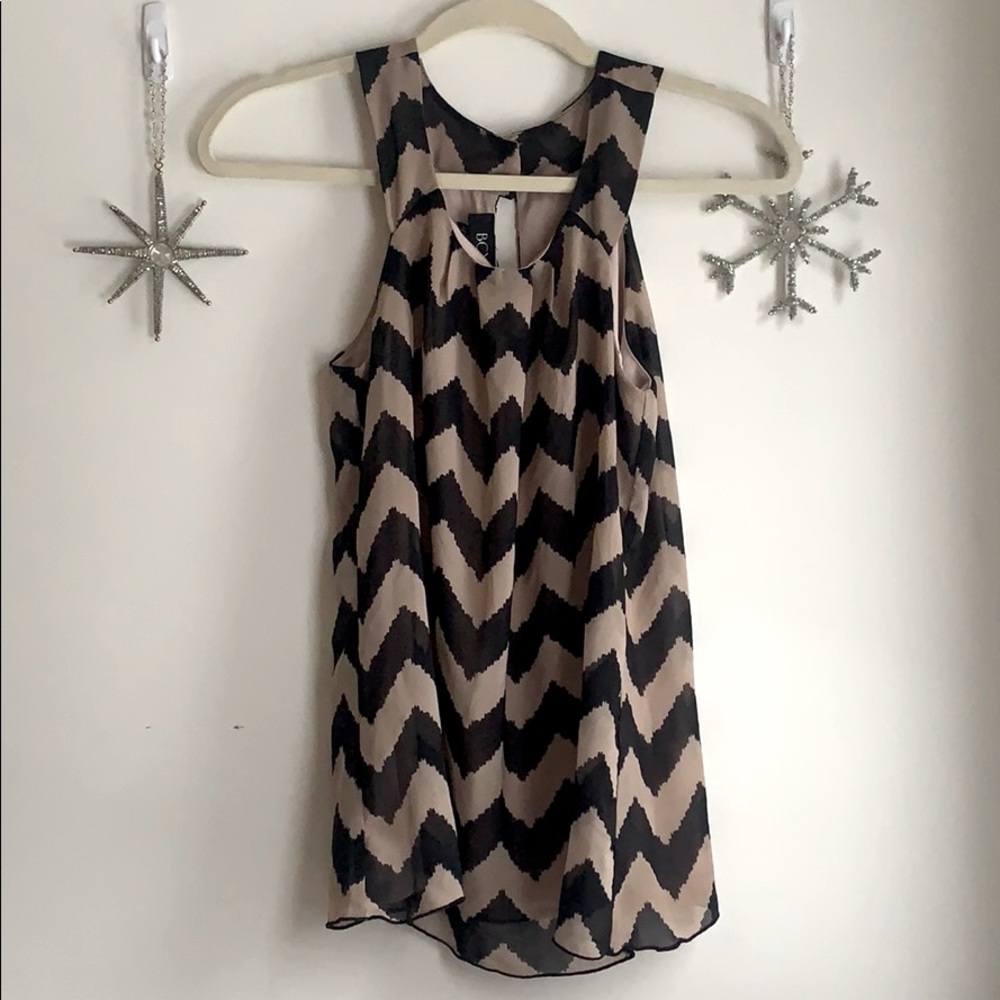 Chevron Pattern Sleeveless Blouse